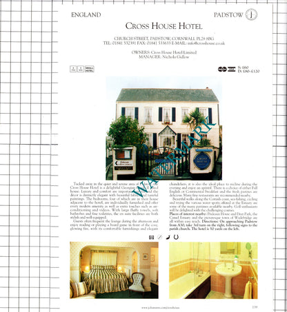 Cross House Hotel Padstow Cornwall / Temple Sowerby House Hotel   - 2001 Advert