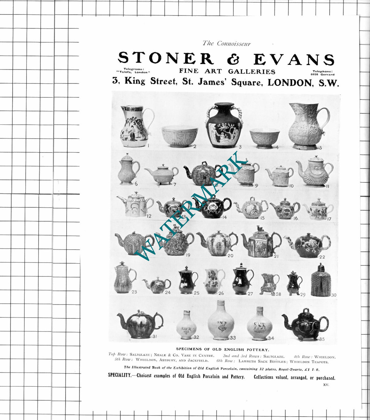 Stoner & Evans Fine Art Galleries St James Square London - 1910 Advert