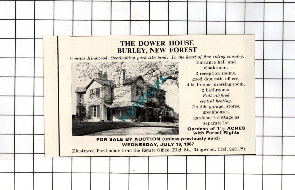 The Dower House  Burley New Forest  - 1967 Small House  Advert