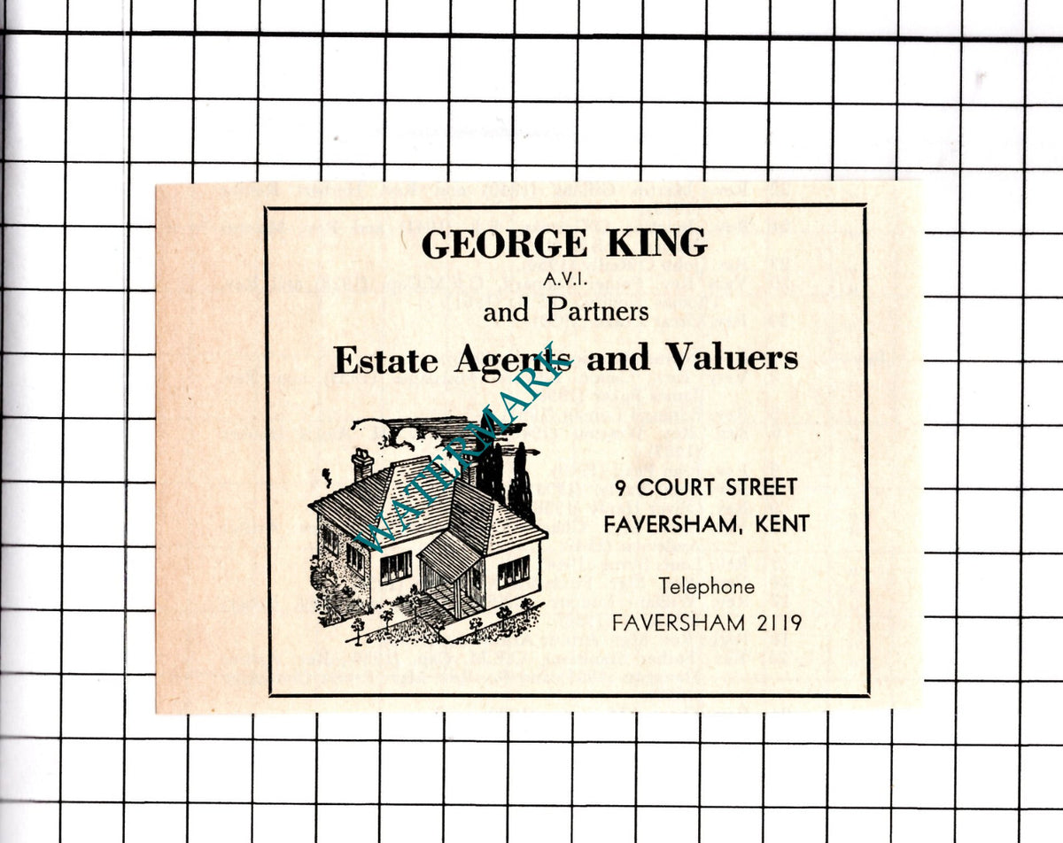 George King Estate Agent Faversham Kent - 1967 Small Advert