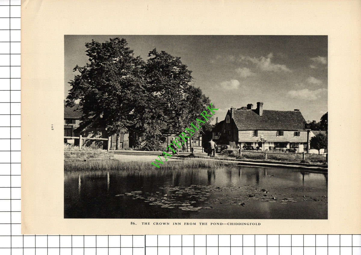 Chiddingfold Surrey Crown Inn / Dunsfold Green - 1947 Book Print