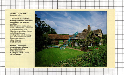 Chiddingfold Surrey Village Green /  Ockley Surrey  - 1994 House Sale Advert