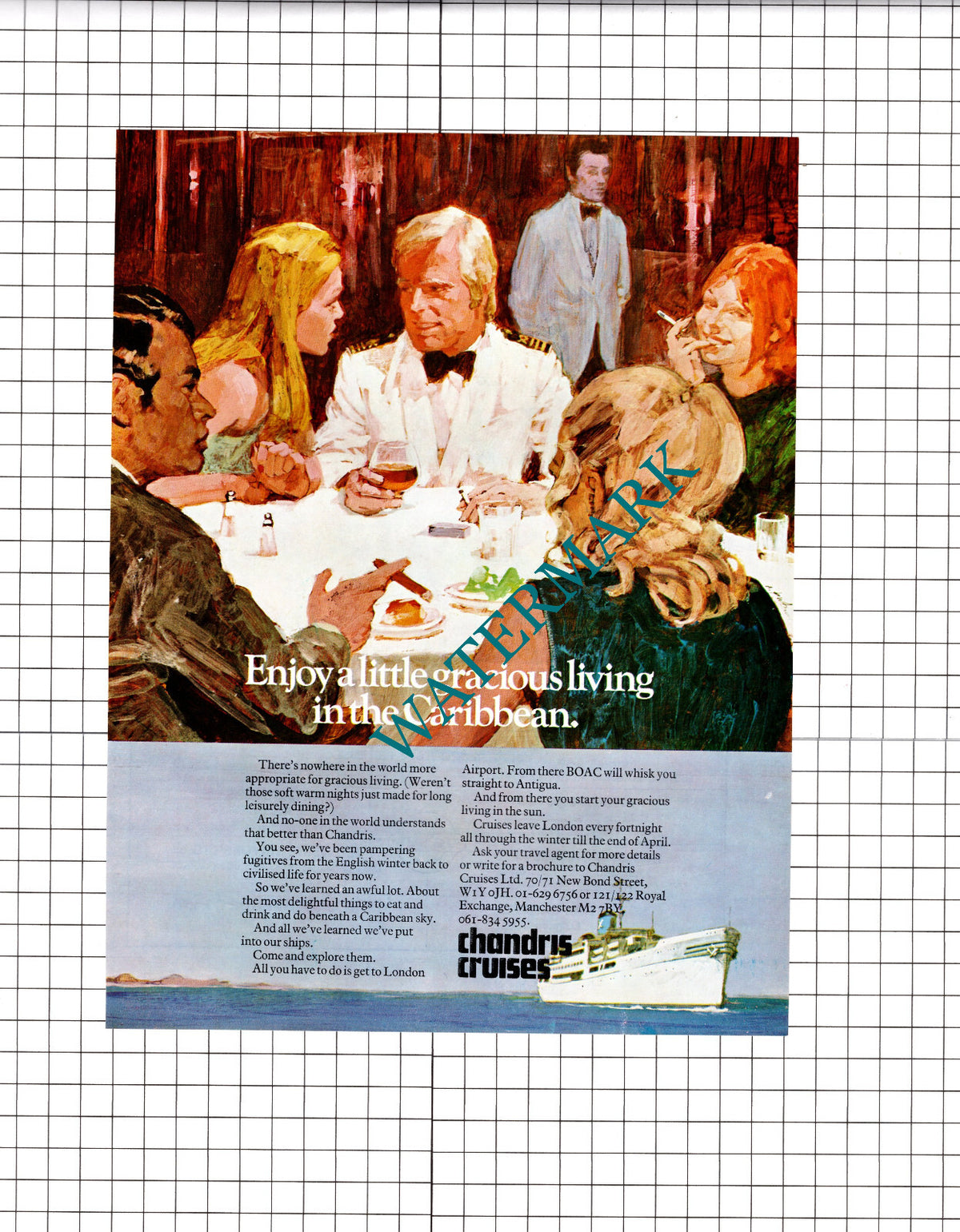 Chandris Cruises  Ltd Advert - 1972 Clipping / Print