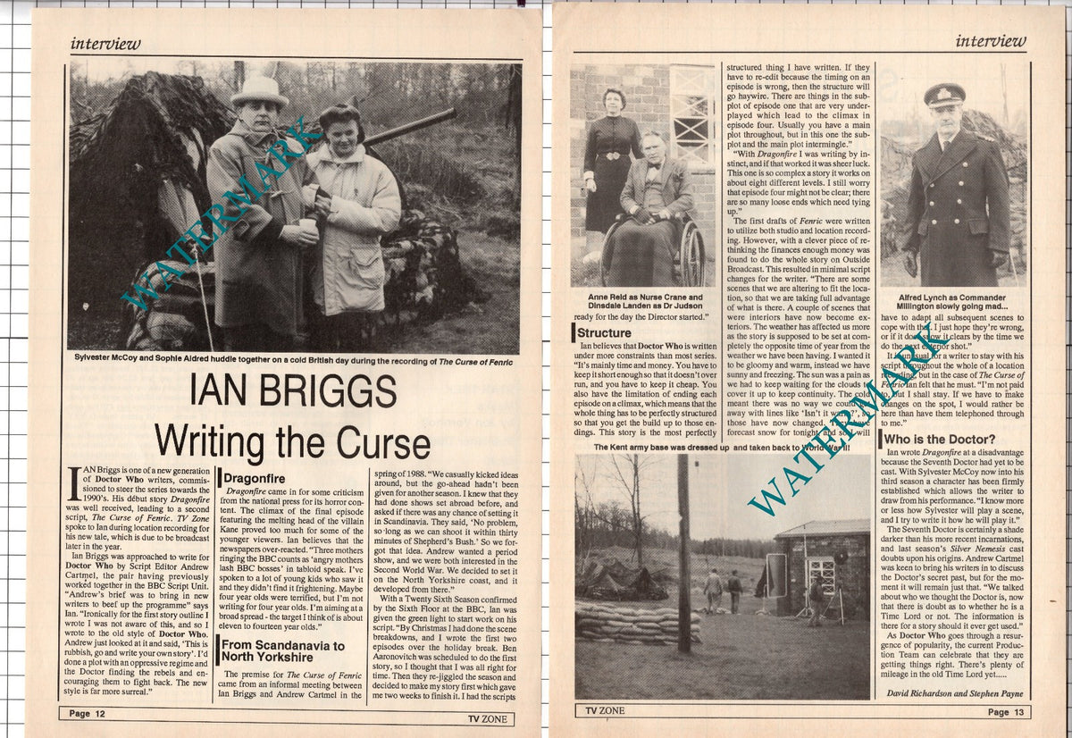 Ian Briggs Doctor Who Writer  - 1989 Article