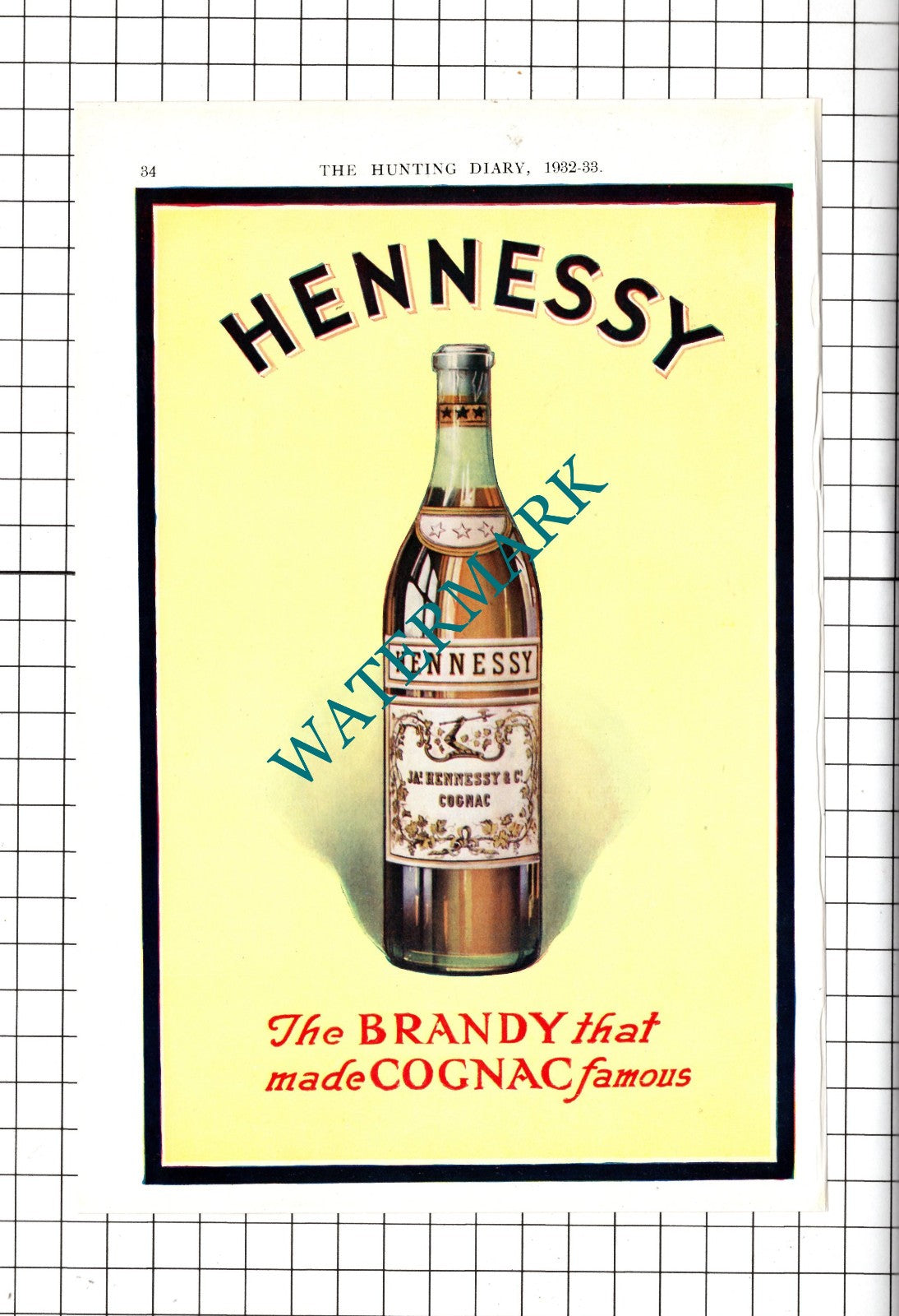 Hennessy Brandy -  1932 Advert