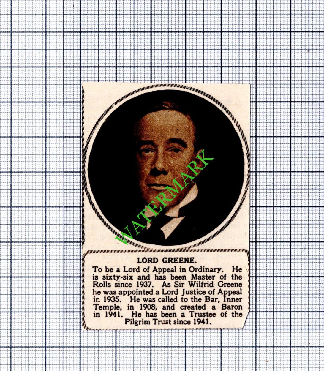Lord Greene - 1949 SMALL Cutting