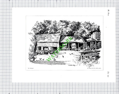 Farmyard Farm Adrian Hill Ian Strang Littlejohns  - 1930s Cutting / Print X 3