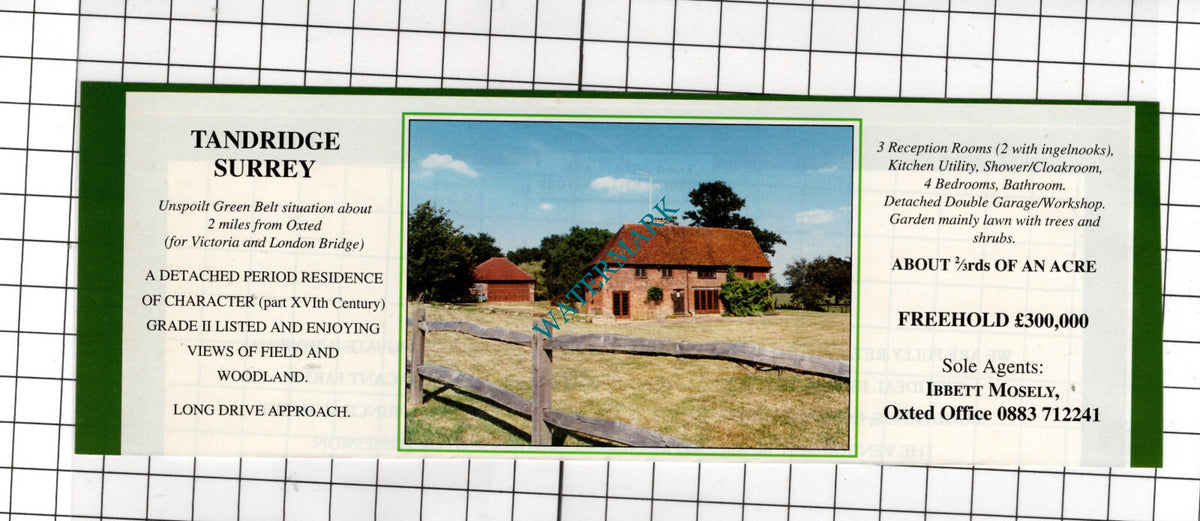 Tandridge Surrey House Sale Advert - 1994 Cutting