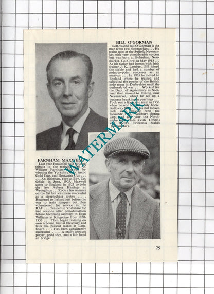 Bill O'Gorman Farnham Maxwell Chris John Benstead Gordon Smyth - 1962 Clipping