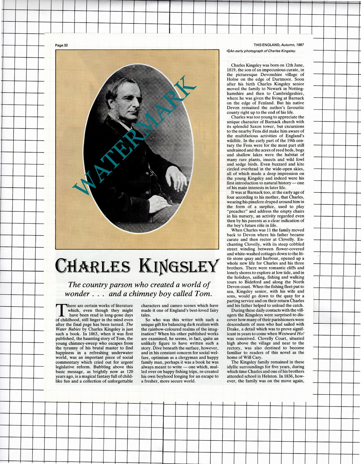 Charles Kingsley Author - 1987 Article / Print