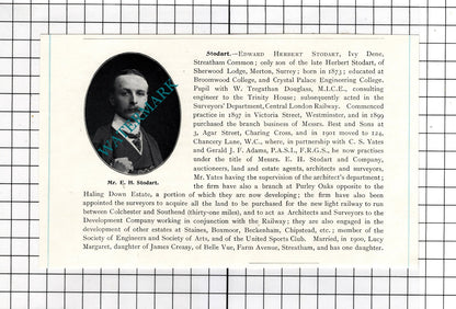 Thomas Vander-Horst Selfe Bristol  / Edward Herbert Stoddart - c.1905 Clipping