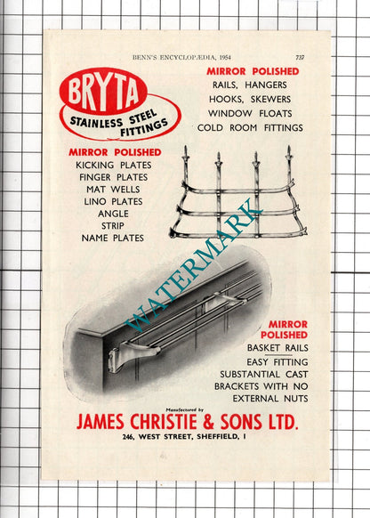 James Christie & Sons Ltd Sheffield / Charles Homes Halesowen Ltd - 1954 Advert