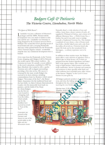 Badgers Cafe Llandudno / Church Stretton Shropshire Chris Bland - c.2001 Advert