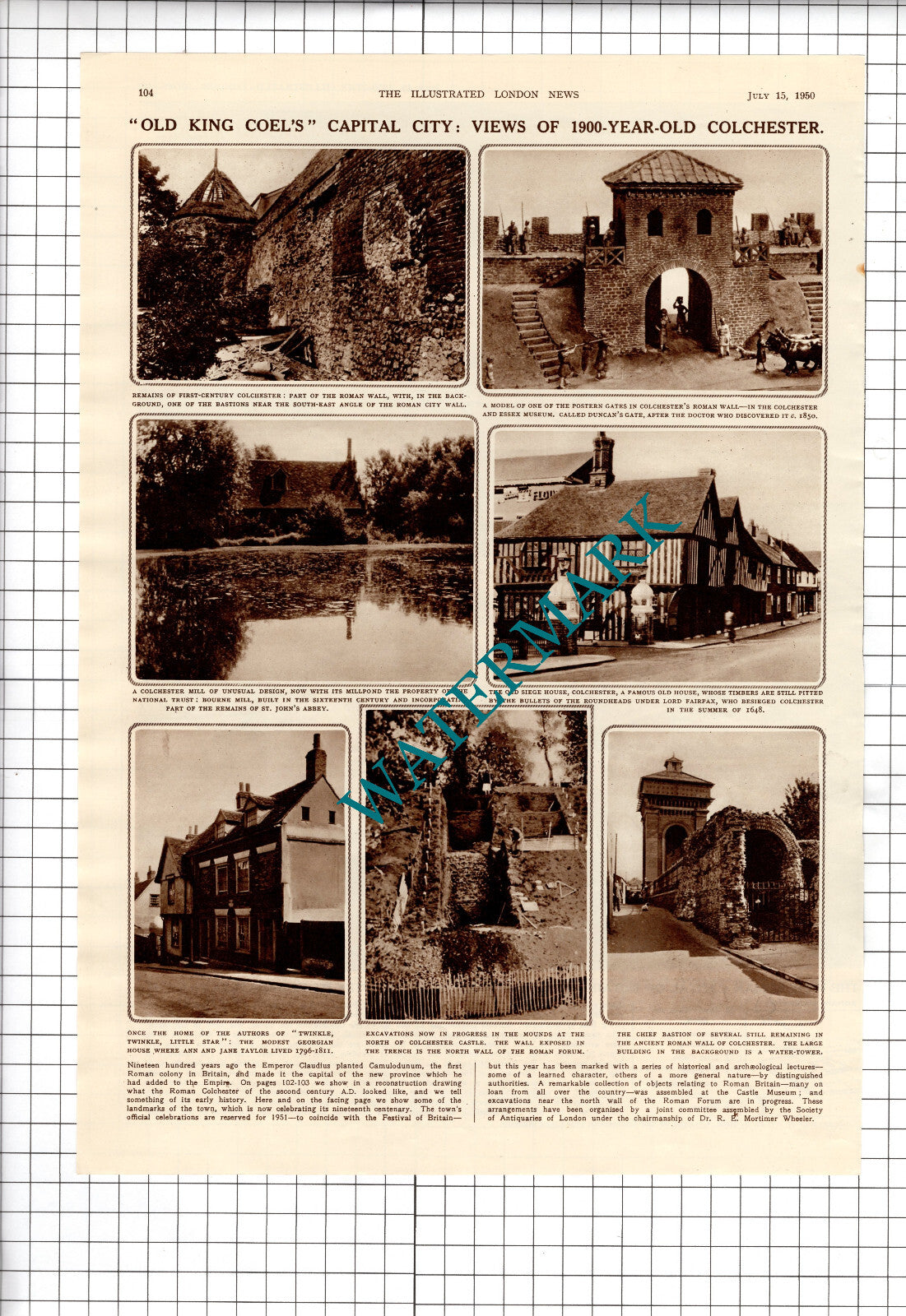 Colchester Essex  Roman Colchester - 1950 Article / Print