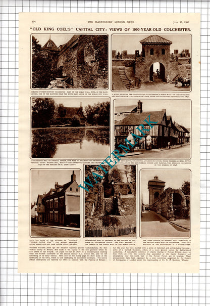 Colchester Essex  Roman Colchester - 1950 Article / Print