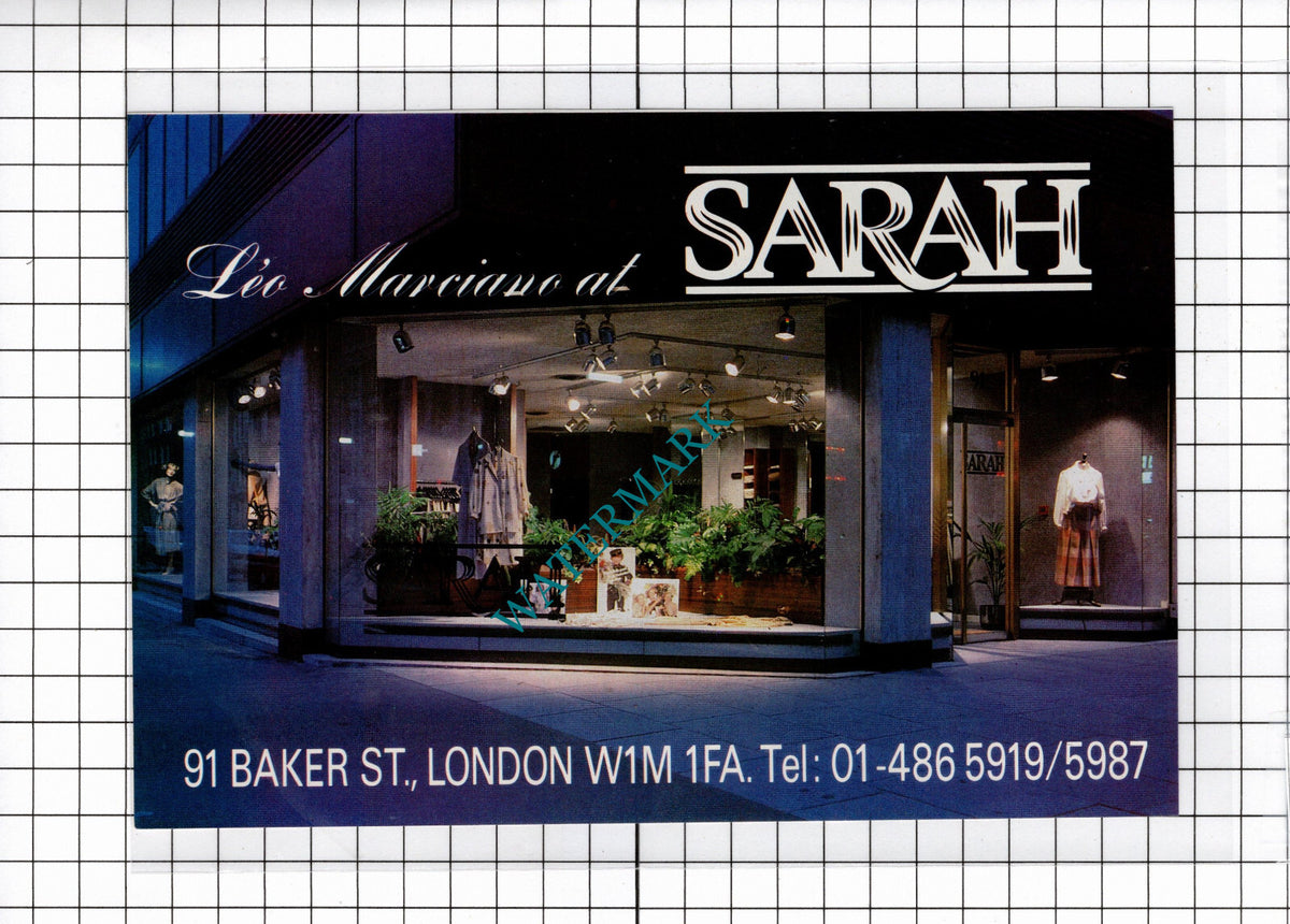 Leo Marciano At Sarah 91 Baker Street London - 1980  Advert
