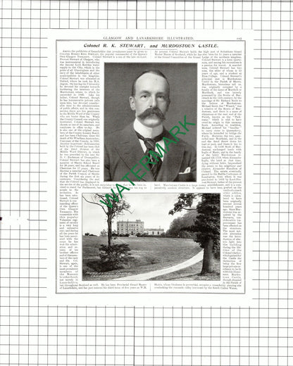 Colonel Robert King Stewart Murdostoun / Rev William Martin Watt  - 1904 Article