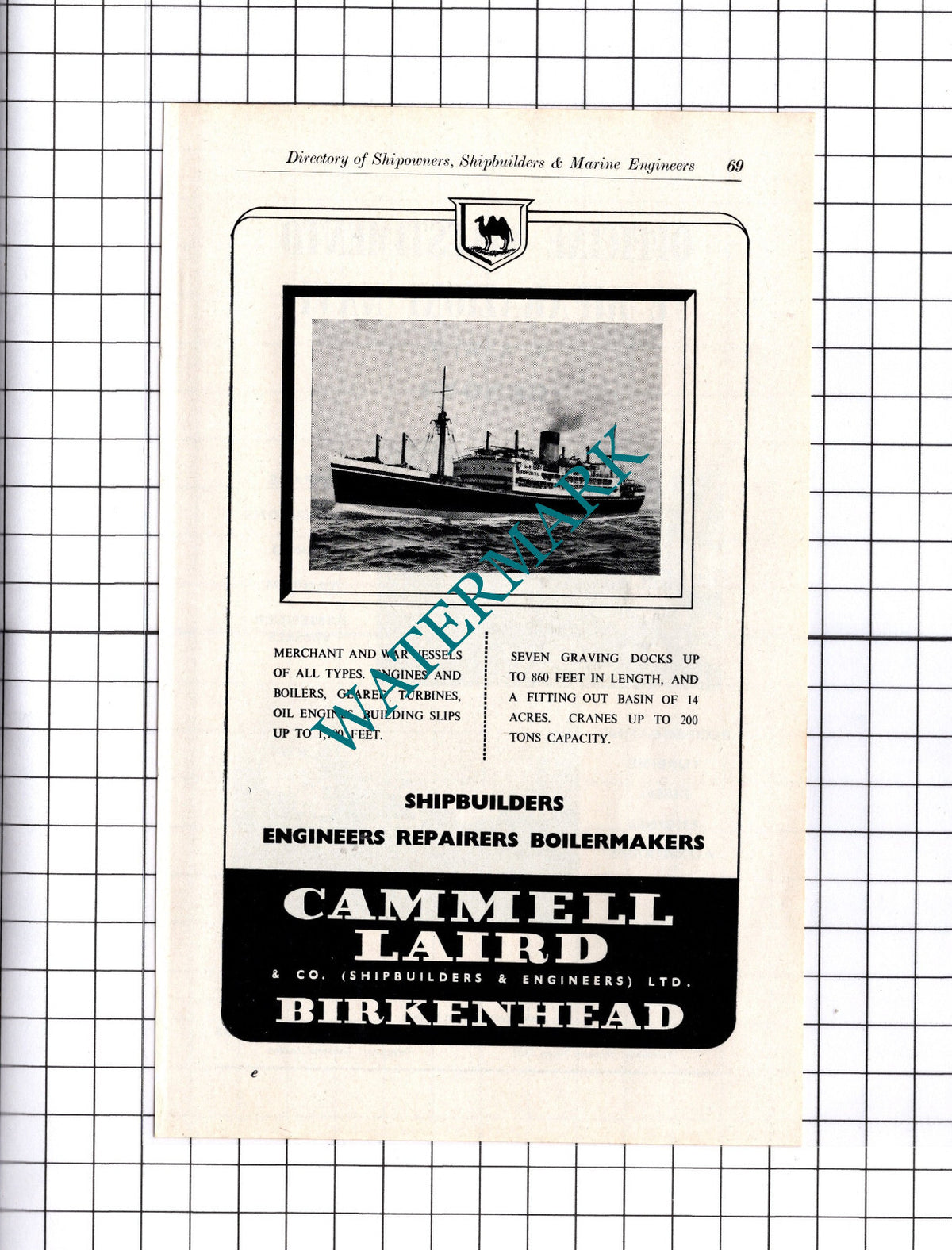 Cammell Laird Birkenhead Port of Genoa Italy Guest Industrials ADVERT - c.1957