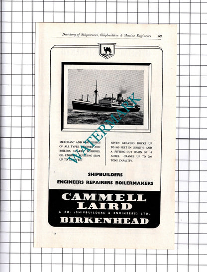 Cammell Laird Birkenhead Port of Genoa Italy Guest Industrials ADVERT - c.1957