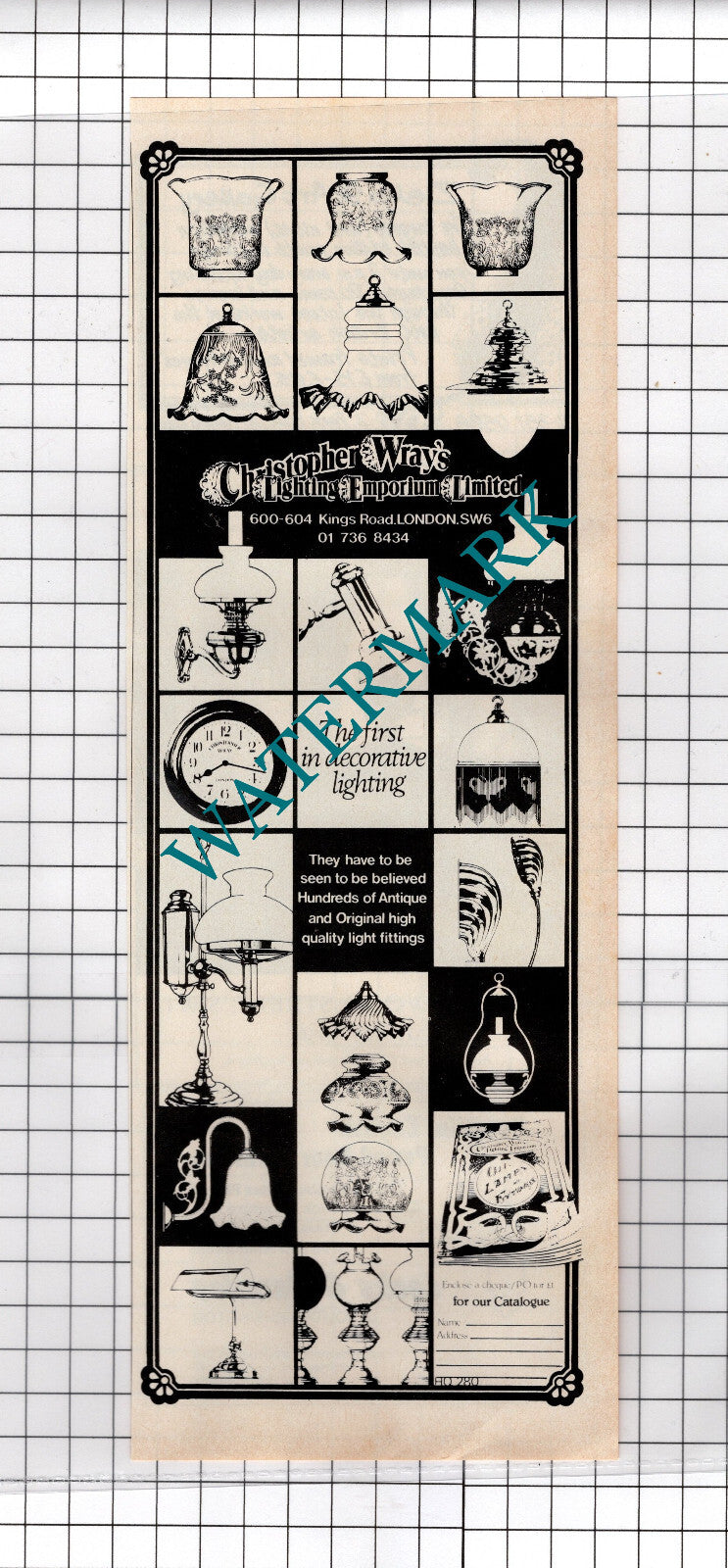 Christopher Wray's Lighting Emporium Ltd London Advert - 1980 Cutting