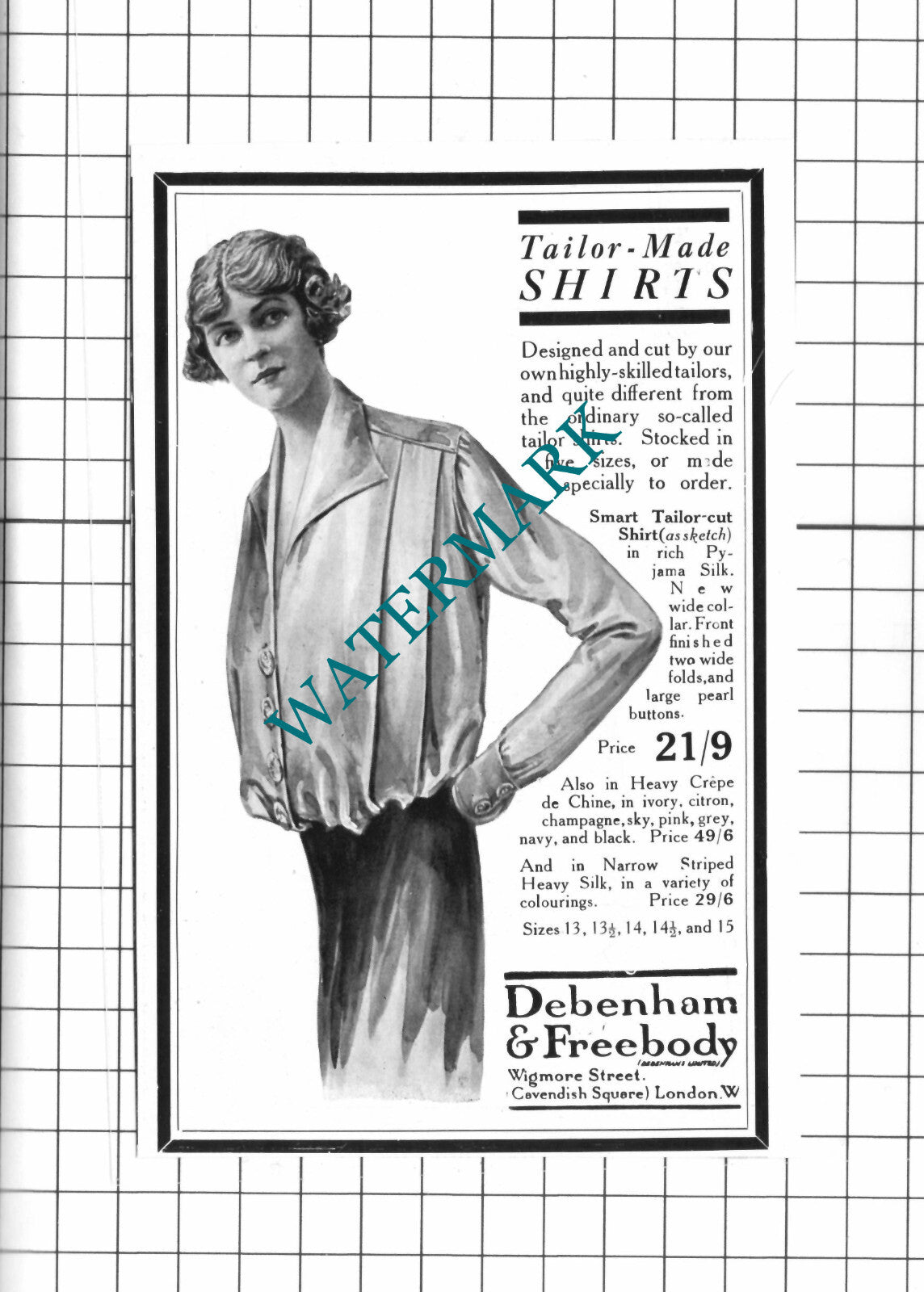 Debenham & Freebody London Small Advert - 1914 Clipping