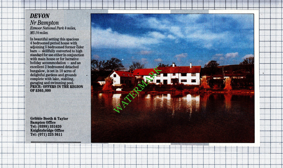 Bampton Devon  House Sale Advert - 1991 Advert