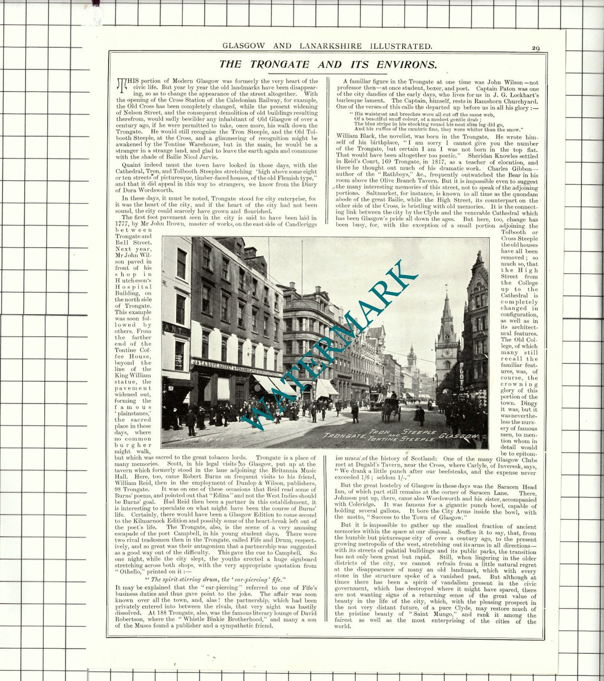 Provand's Lordship Glasgow / Trongate Glasgow - 1904 Article