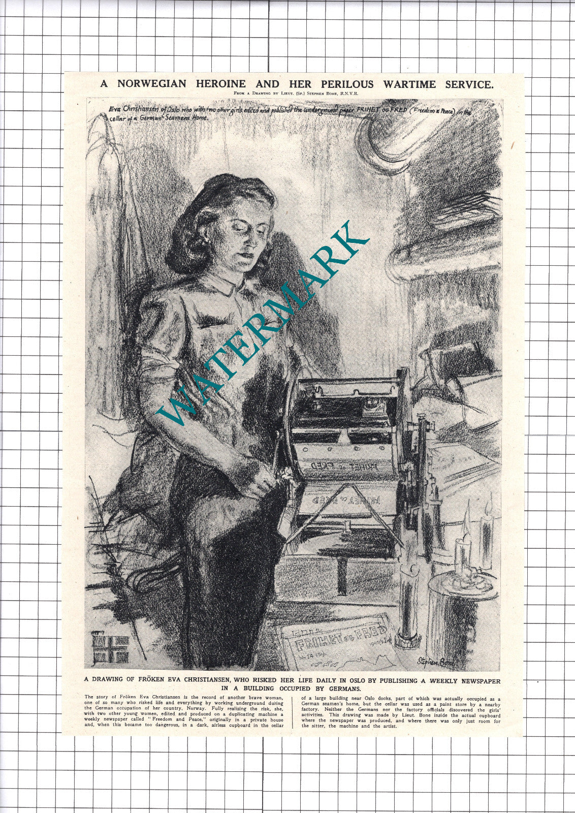 Froken Eva Christiansen Newspaper Oslo Norway World War Two - 1945 Clipping