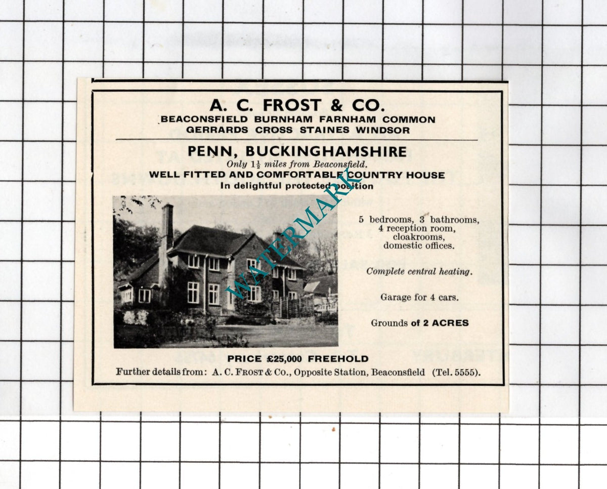 Penn Buckinghamshire Small House Sale Advert - 1967