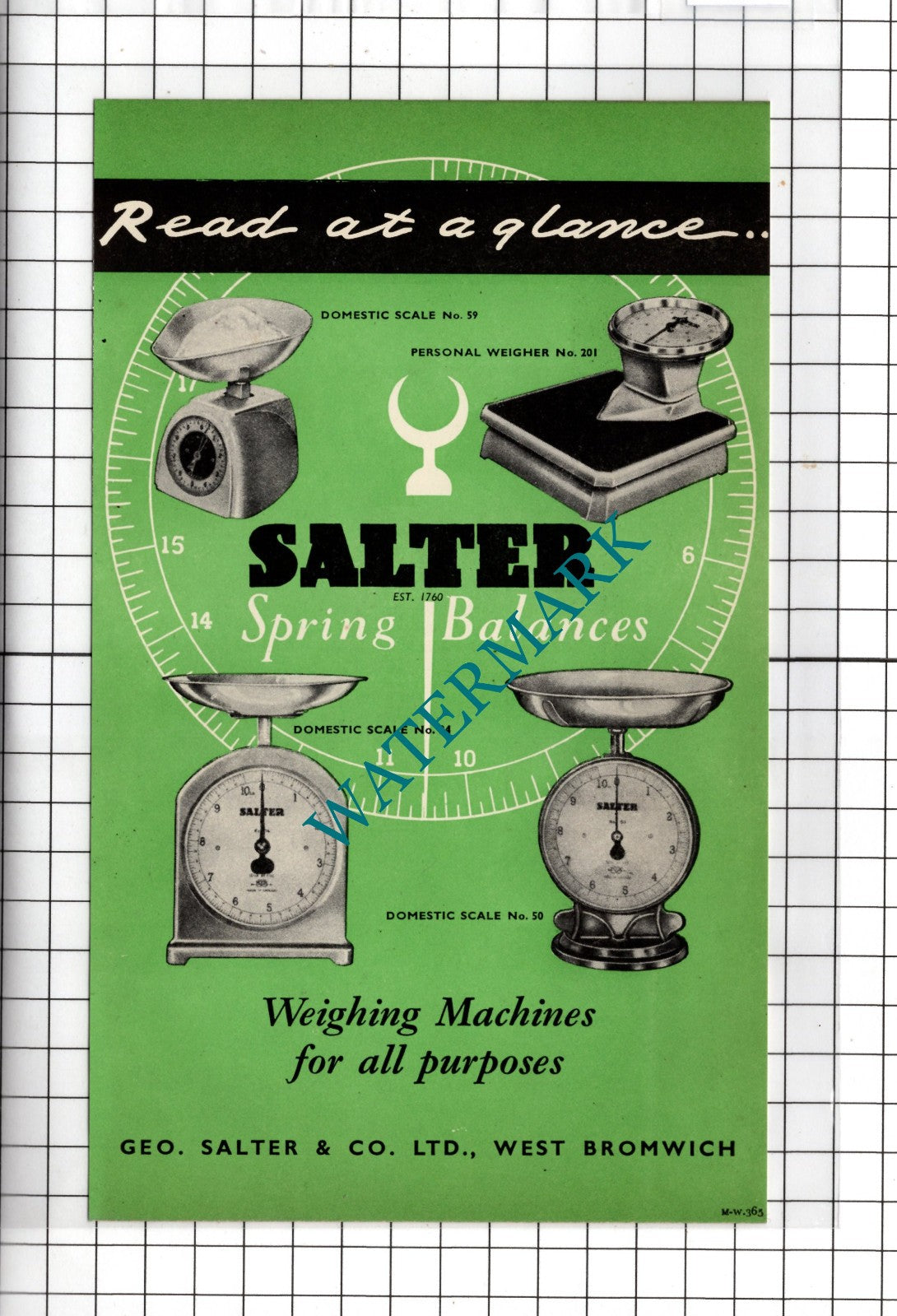Geo Salter & Co Ltd West Bromwich Salter Scales - 1954 Advert