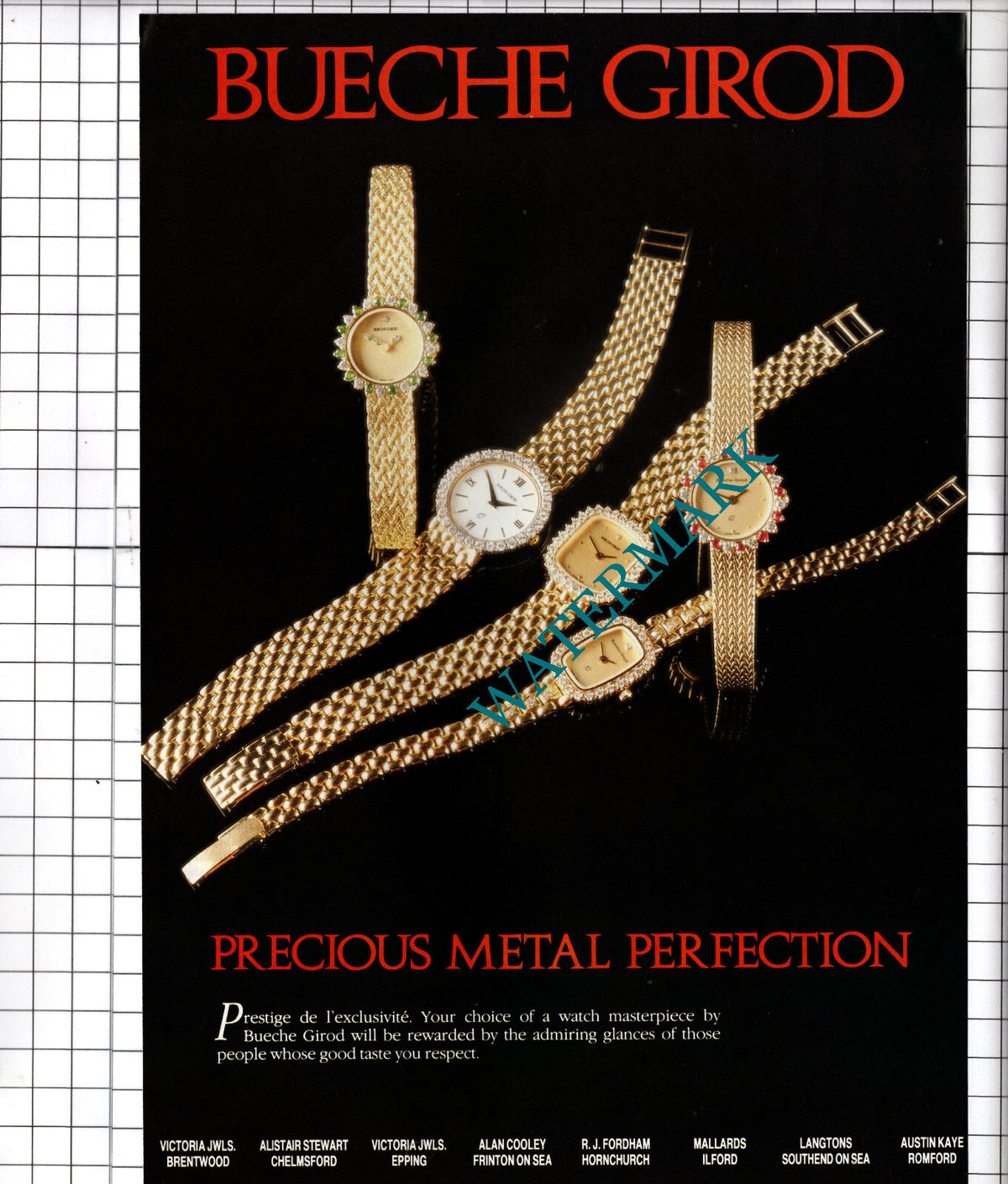 Beuche Girod Watch ADVERT - 1989 ADVERT