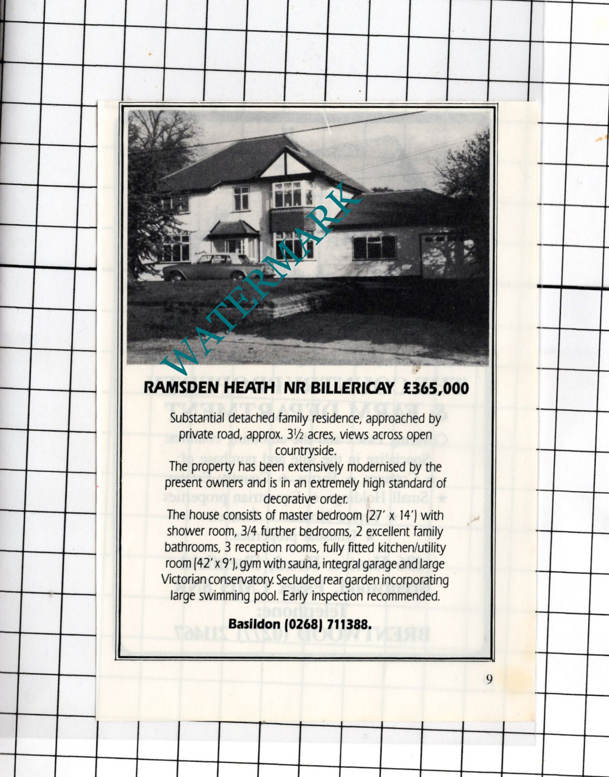 Ramsden Heath Essex - 1989 Small House Sale Advert