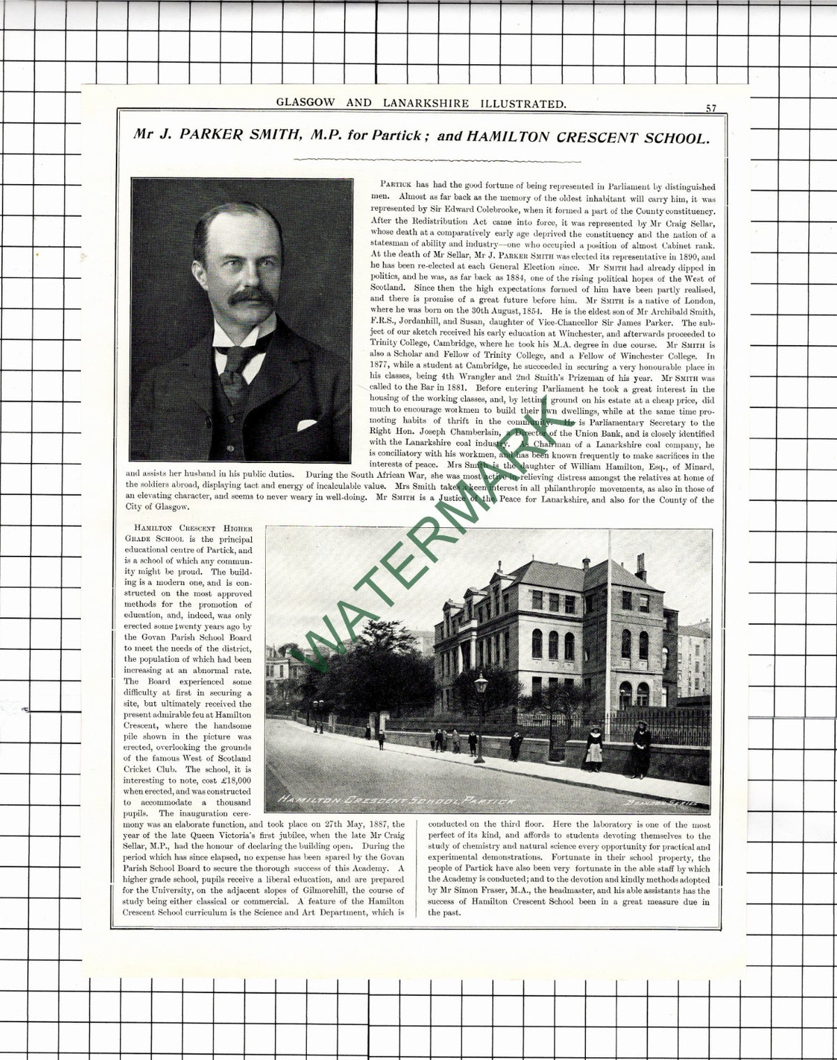 Mr J Parker Smith Partick MP / Provost Mr William Kennedy JP  - 1904 Article