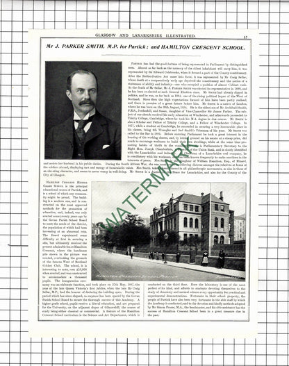 Mr J Parker Smith Partick MP / Provost Mr William Kennedy JP  - 1904 Article
