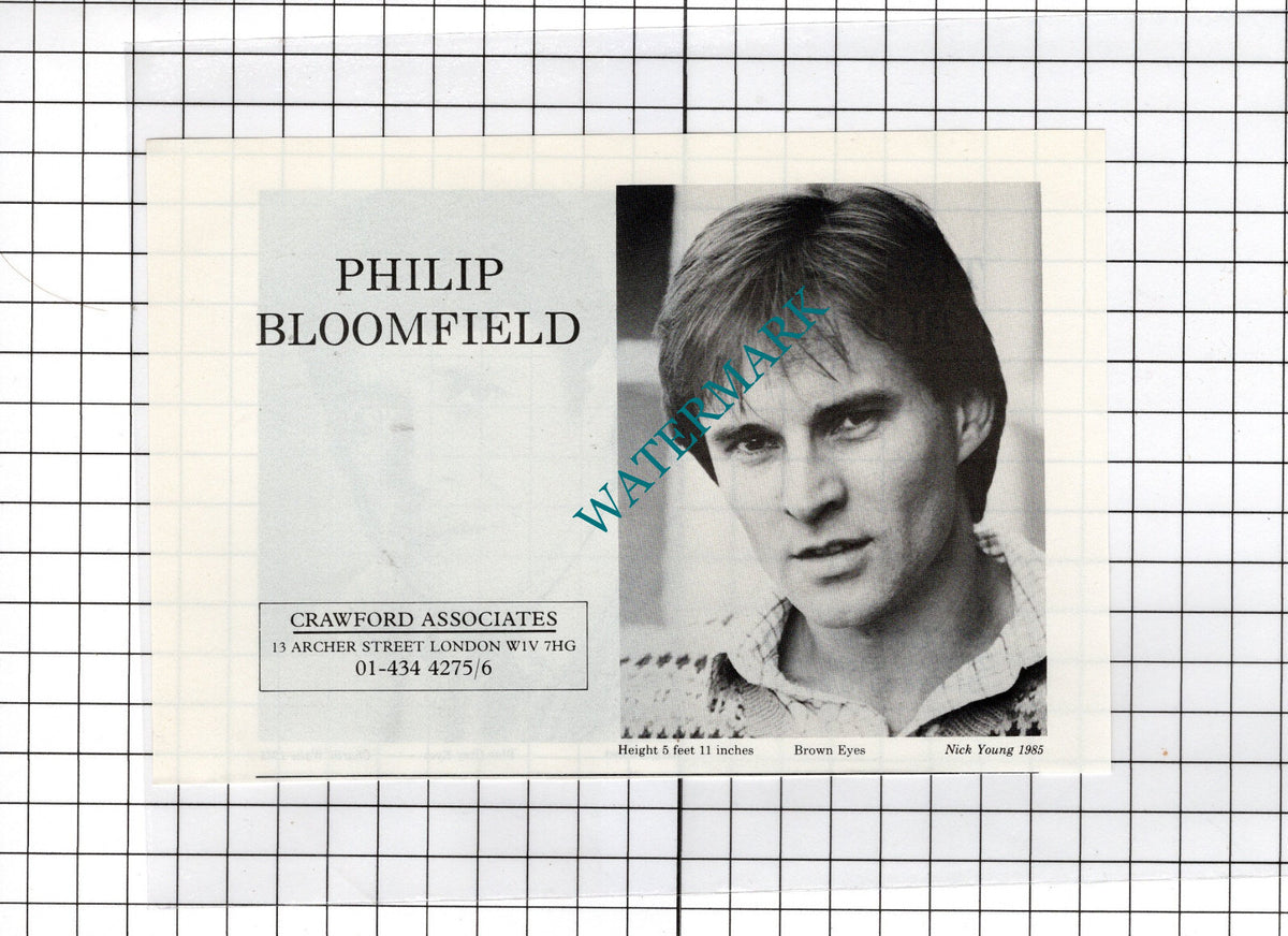 Philip Bloomfield Actor /  Timothy Block - 1986 Clipping / Print