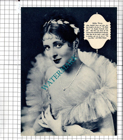 Billie Dove Actress / Corinne Griffith Actress - 1929 Clipping
