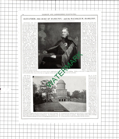 Alexander 10th Duke Of Hamilton / Marquis of Douglas Dungavel Lodge 1904 Article