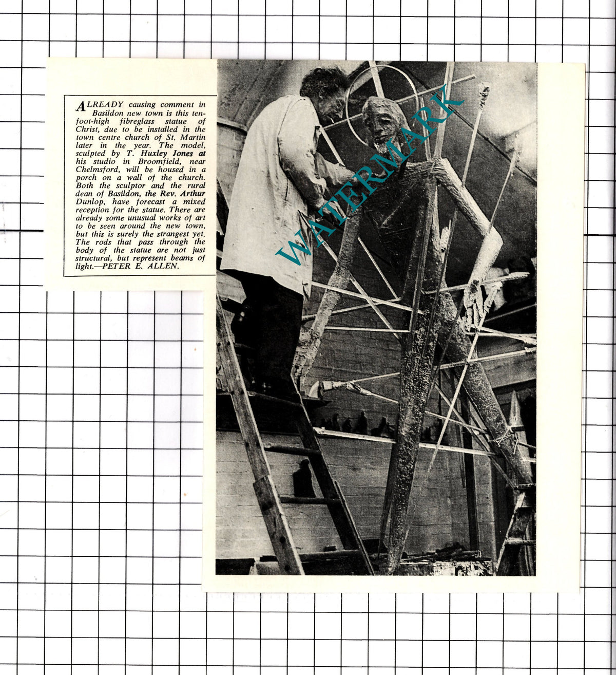 T Huxley Jones Broomfield Essex Basildon Sculpture -   1968 Clipping / Print