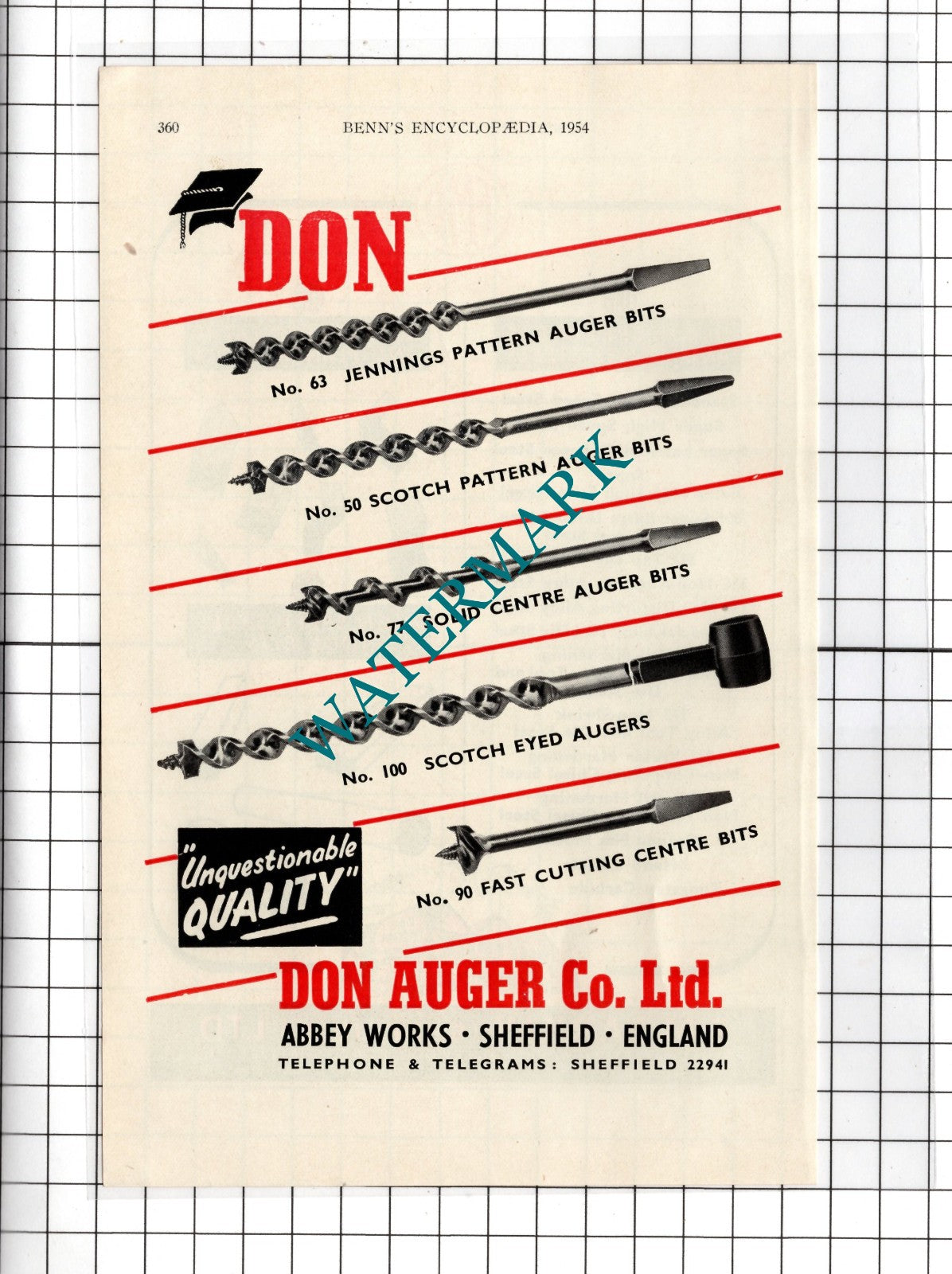 Don Auger Co Ltd Sheffield / F M Parkin Sheffield Ltd Steel  - 1954 Advert