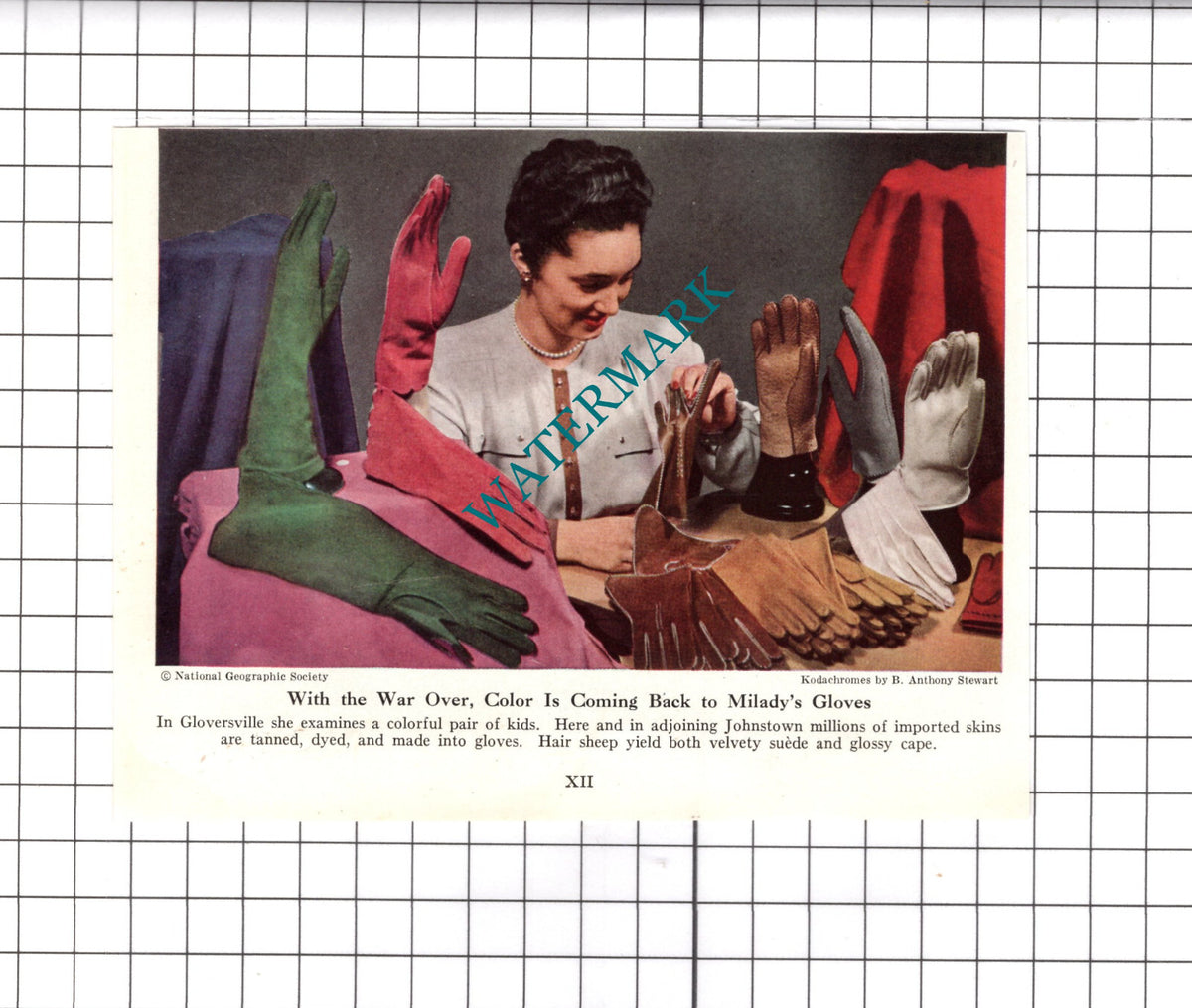 Gloversville New York USA Glove Making  - 1947 Clipping