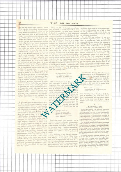 Edward MacDowell Henry T Finck  - 1906 Article