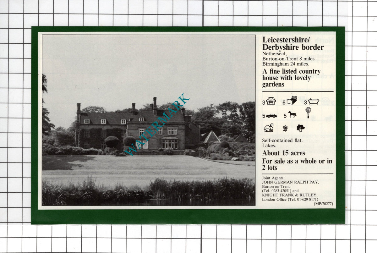 Borrowby North Yorkshire / Netherseal  Derbyshire - 1981 House Sale Advert