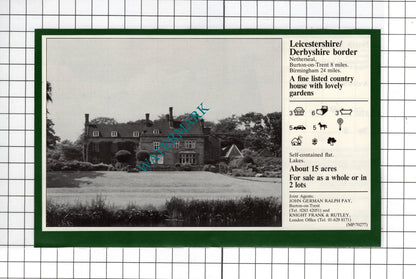 Borrowby North Yorkshire / Netherseal  Derbyshire - 1981 House Sale Advert