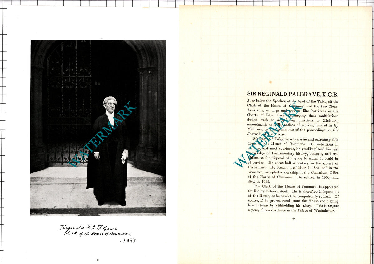 Sir Reginald Palgrave  - c.1904 Article / Print