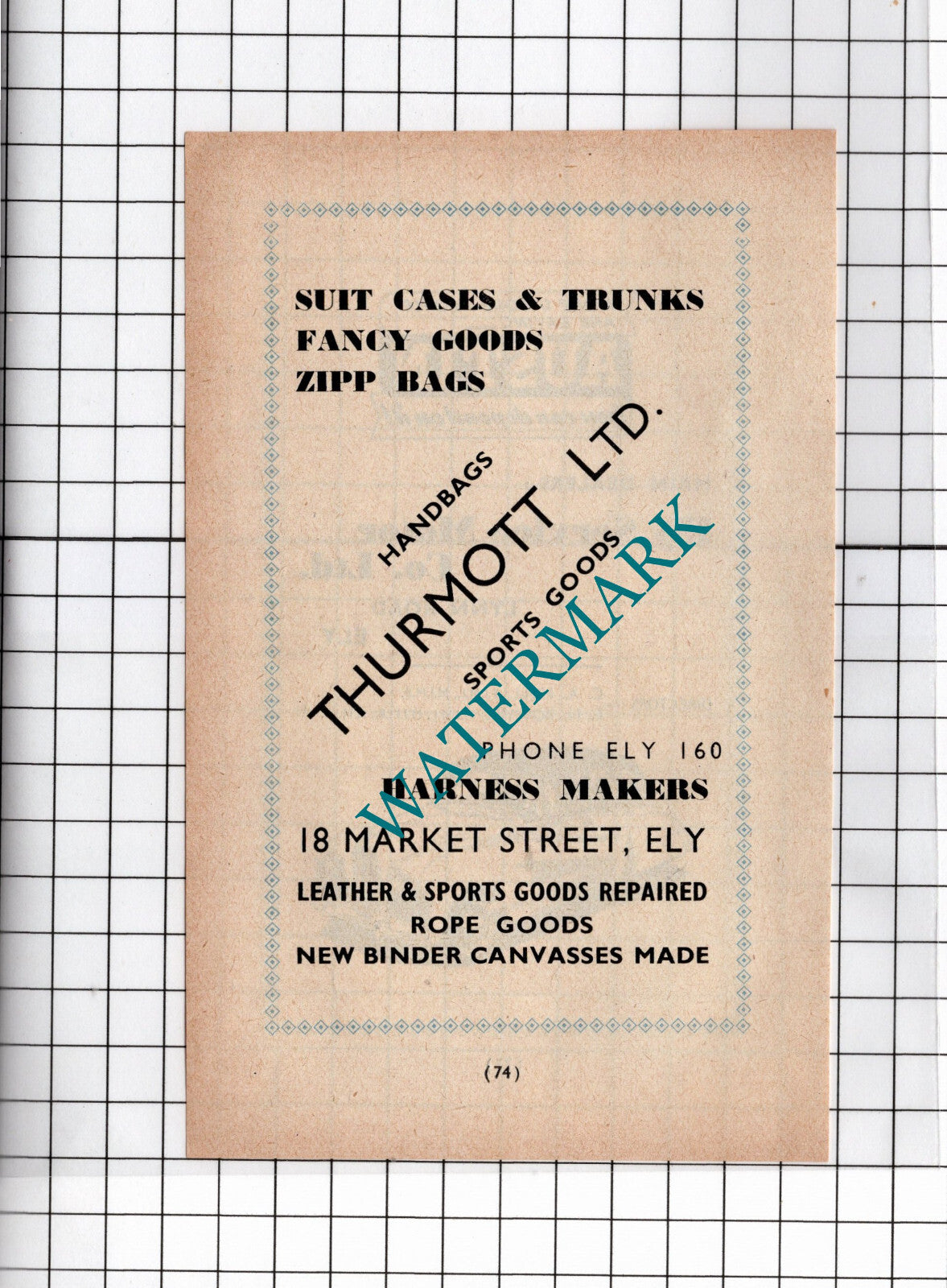 Ely Service Motor Co Ltd Hull Bowyer  / Thurmott Ltd Ely  - 1949 SMALL Advert