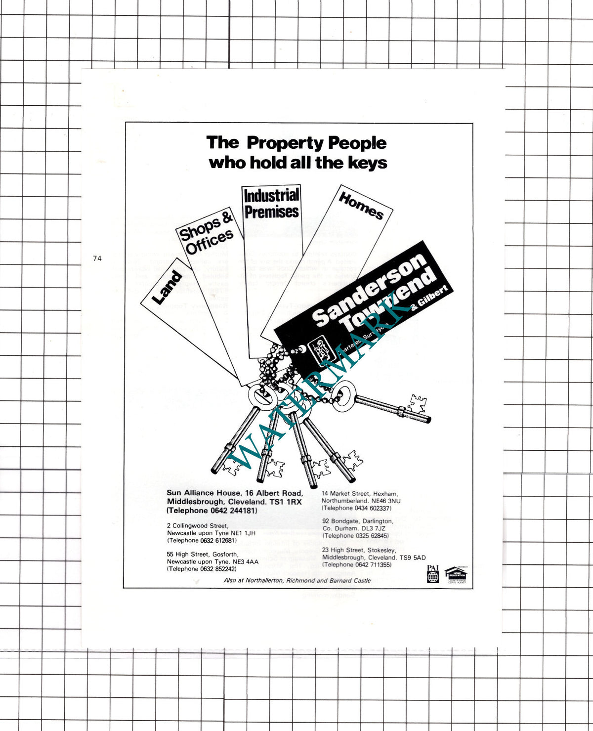Sanderson Townend & Gilbert Middlesbrough Advert - c.1980 Cutting / Print