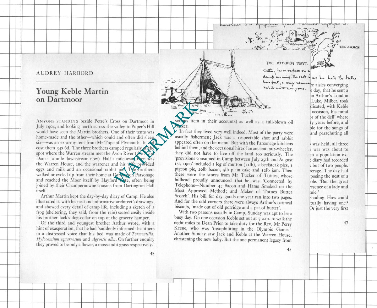 Keble Martin Arthur Martin  Jack Martin Dartmoor - 1973 Small Article