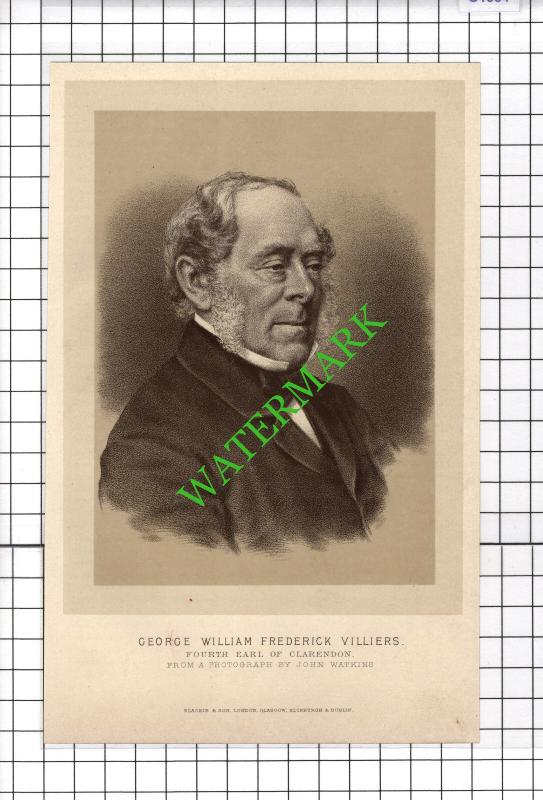 George William Frederick Villiers Fourth Earl Of Clarendon - 1890's Small Print