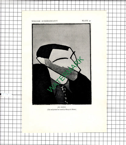 Sir Arthur Conan Doyle Caricature Sava / Jed Harris Auerbach-Levy  1928 Clipping