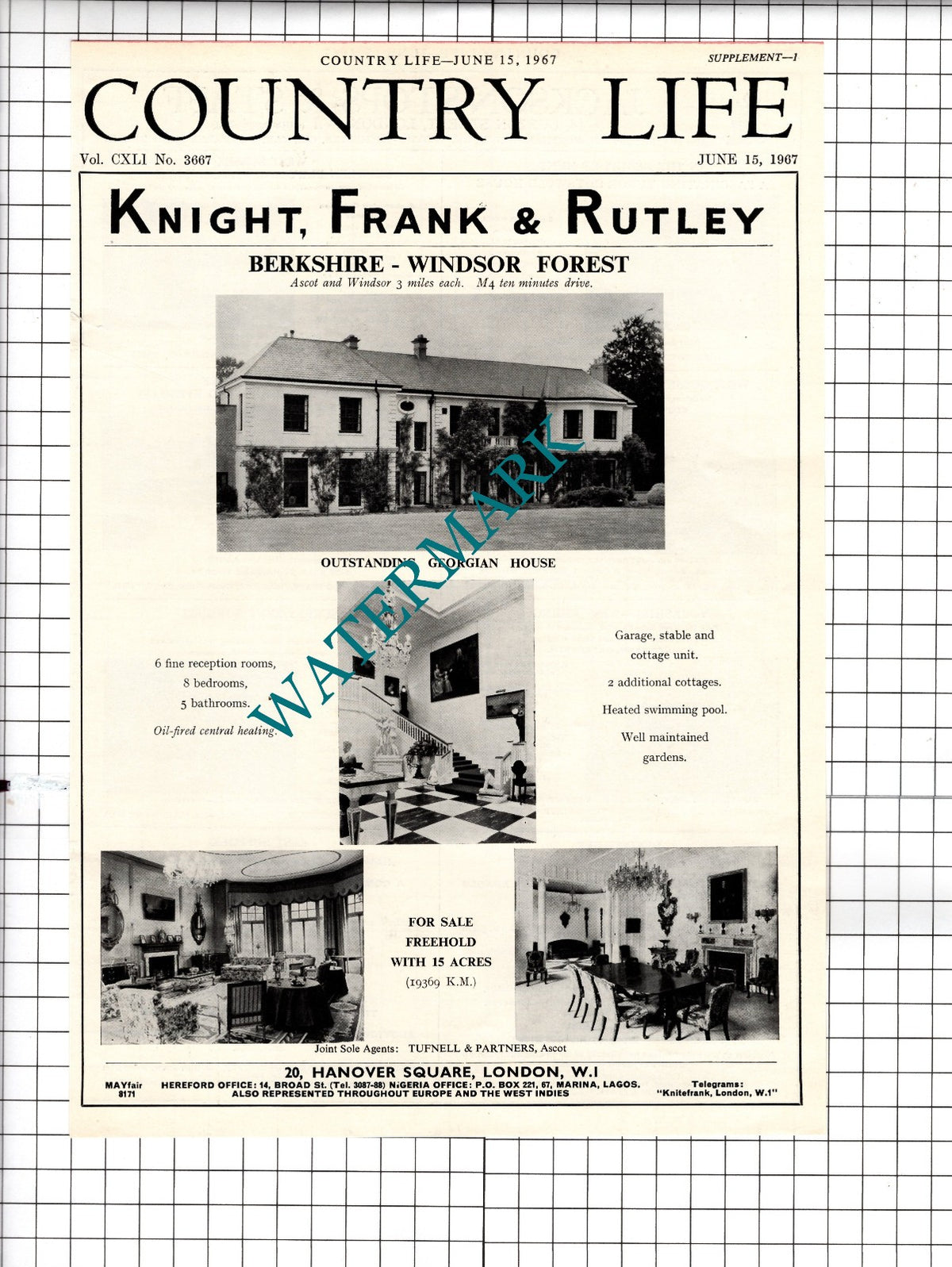 Ascot Berkshire Windsor Forest House Sale Advert - 1967